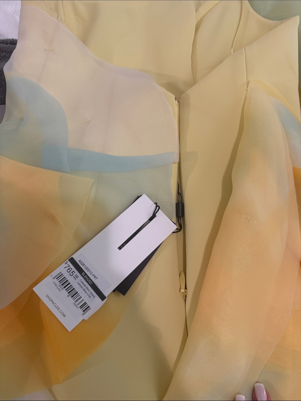 Acler Yellow and Pale Blue Layered Ruffle Mini Dress - Picture 5 of 5